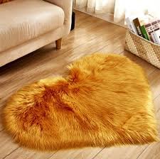 Gold Heart Shaped Rug